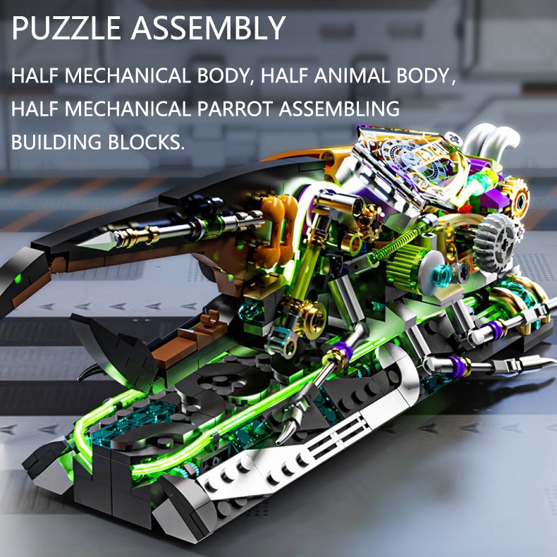 Steampunk Beetle Blocks – 862pcs Movable Joints & Light-Up Feature