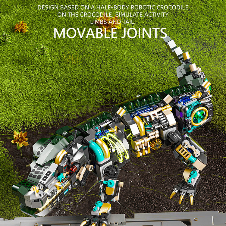 Robotic Crocodile Building Kit | STEM Toys with Lights & Gears