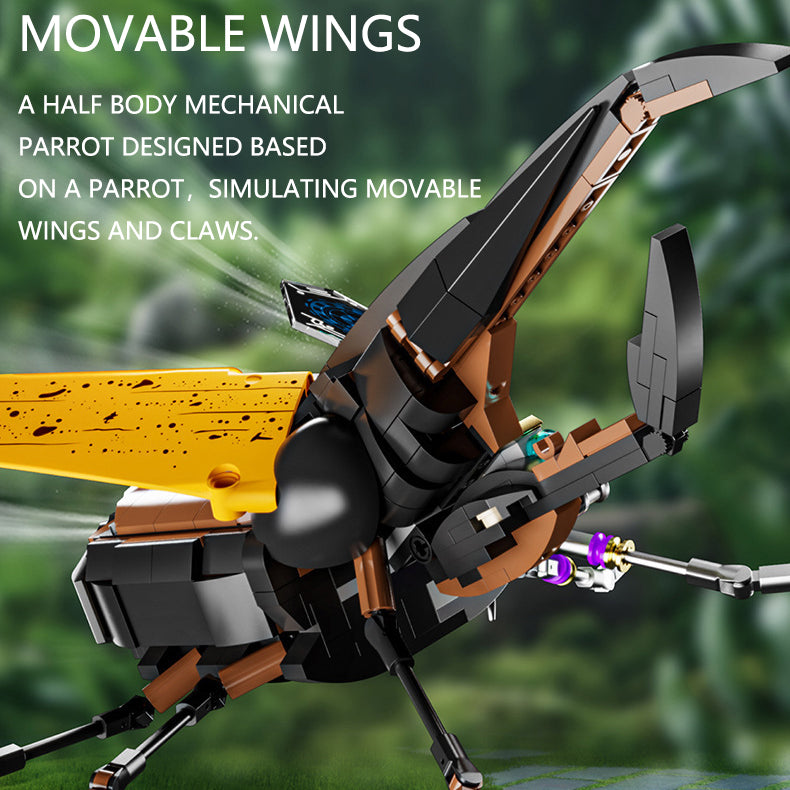 Steampunk Beetle Blocks – 862pcs Movable Joints & Light-Up Feature