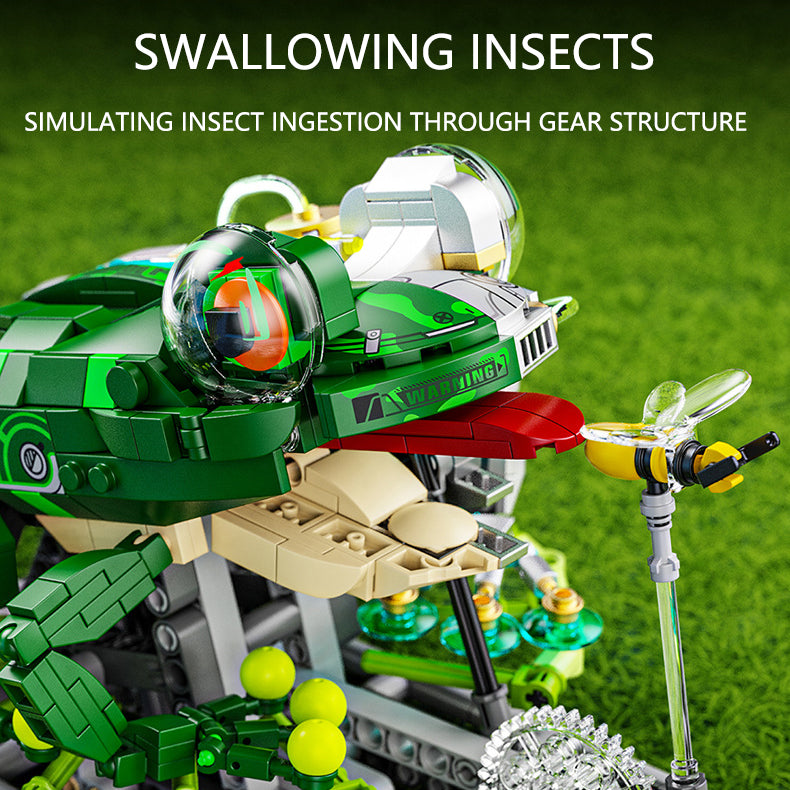 Mechanical Frog Building Block Kit | STEM Toy with Lights & Gears