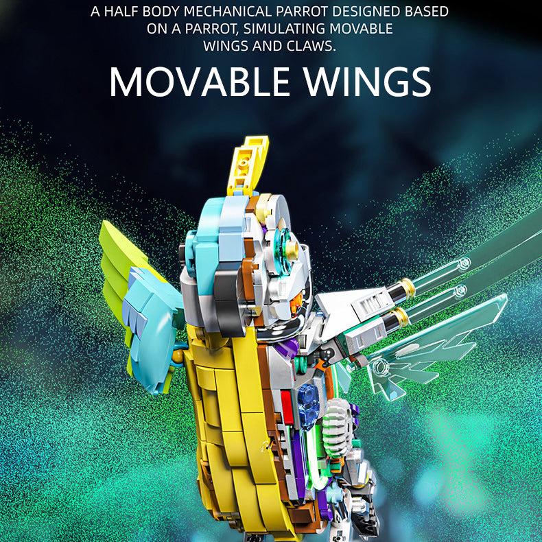 Mechanical Parrot Assembly Kit 688 PCS – Light-Up Movable Model