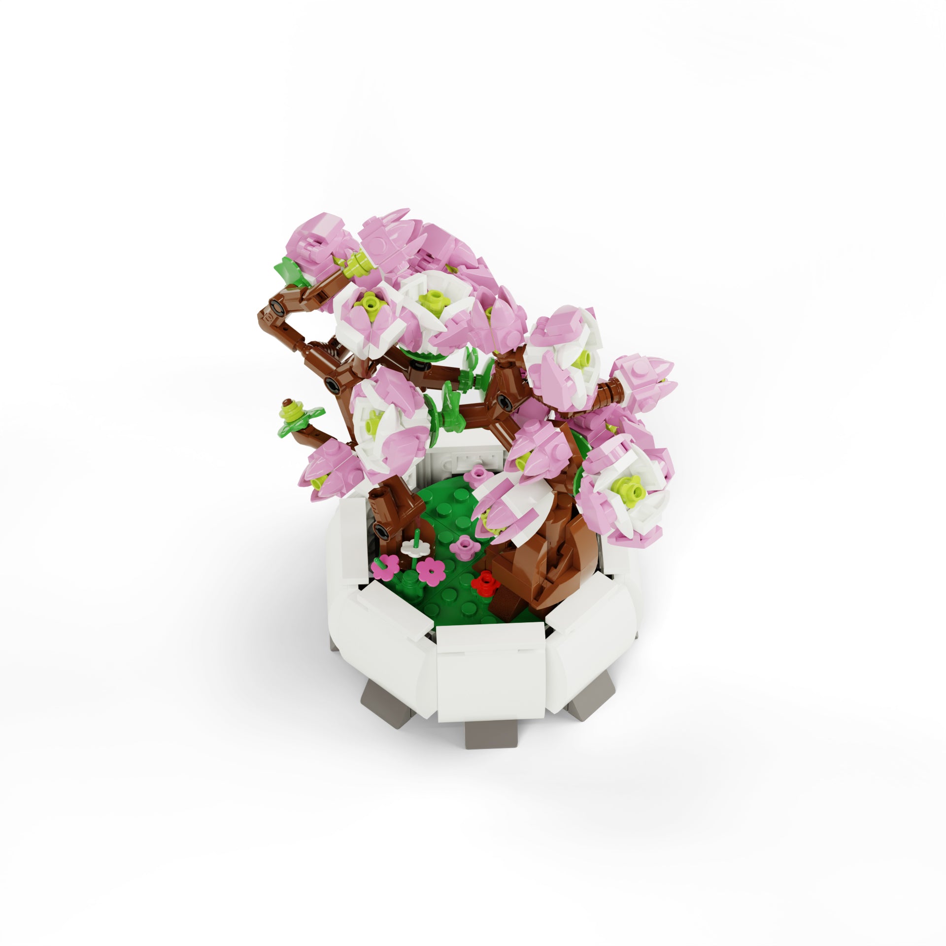 Peach Flower Brick Art Desk Decor