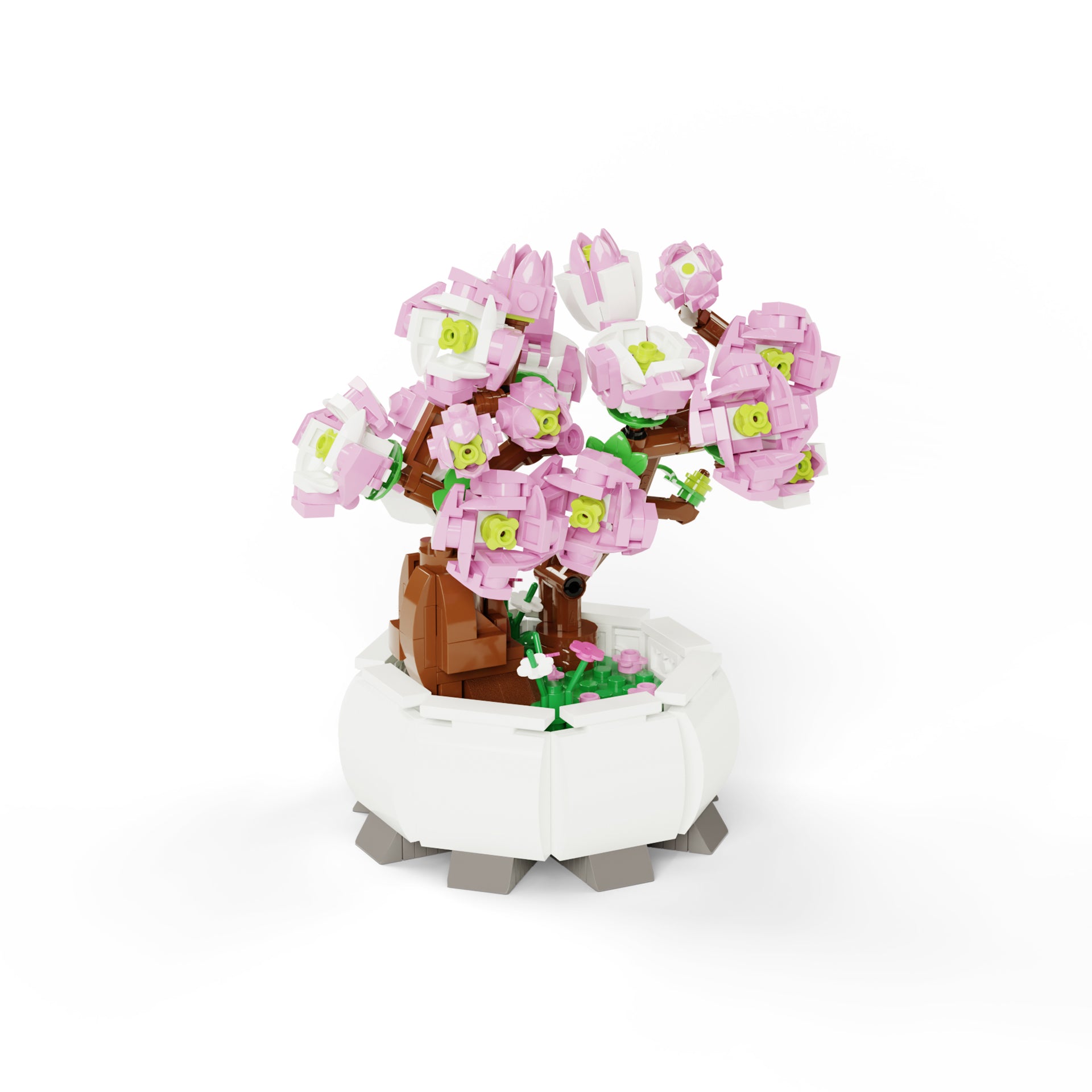 Peach Flower Brick Art Desk Decor