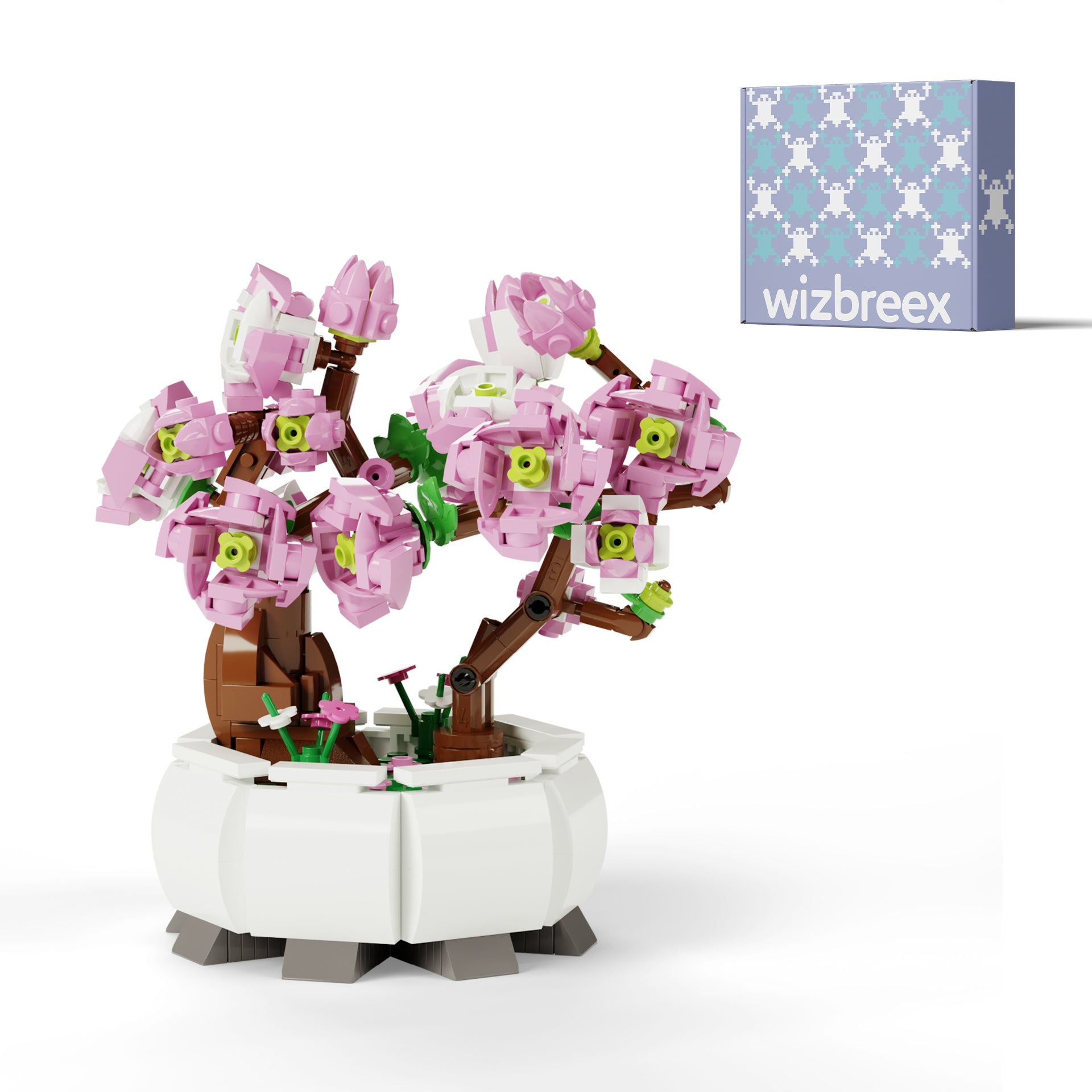 Peach Flower Brick Art Desk Decor