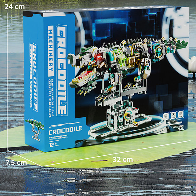 Robotic Crocodile Building Kit | STEM Toys with Lights & Gears