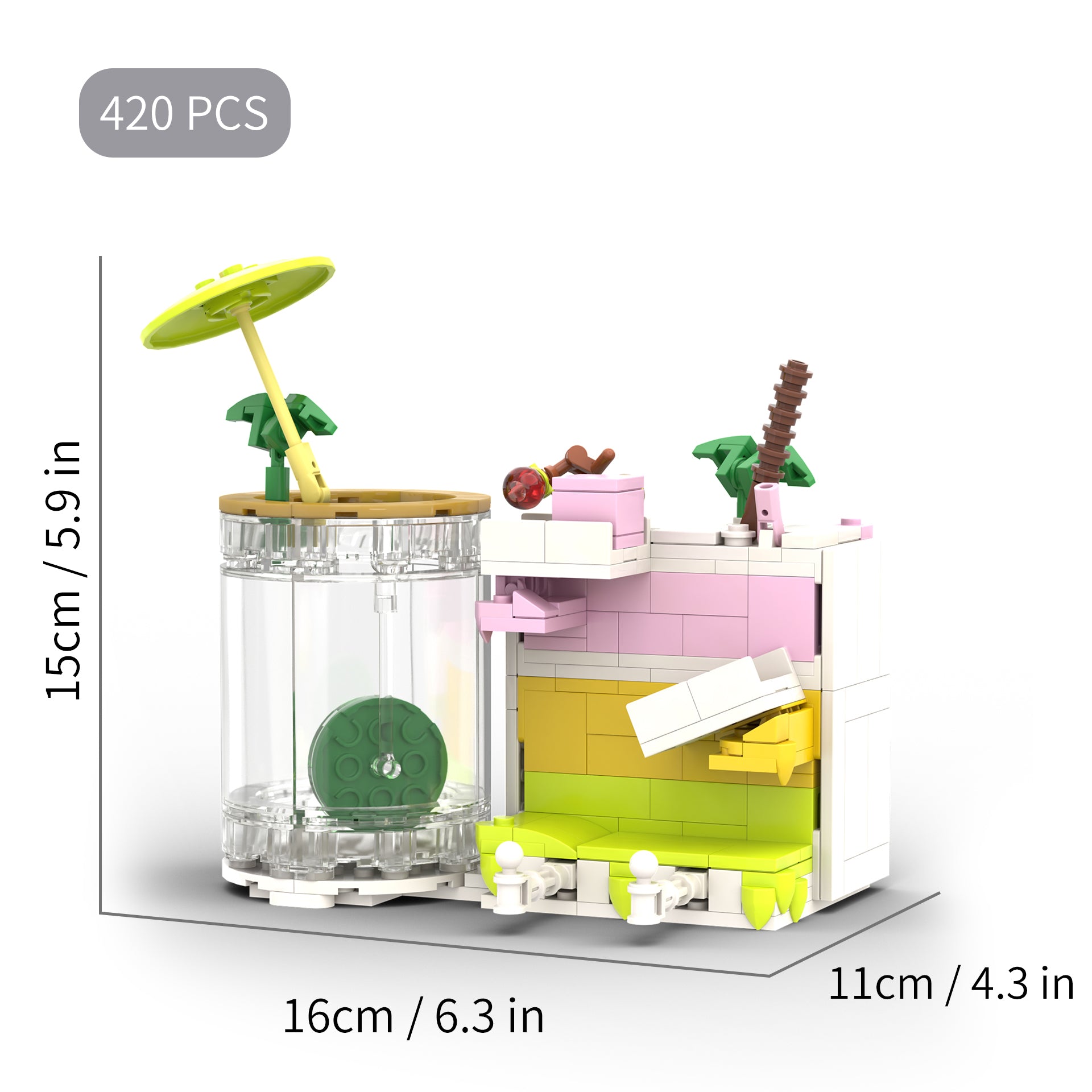 TROPICAL VIBES DESK ORGANIZER, BLOCK CALENDAR, 420+ PIECES, AGES 6+
