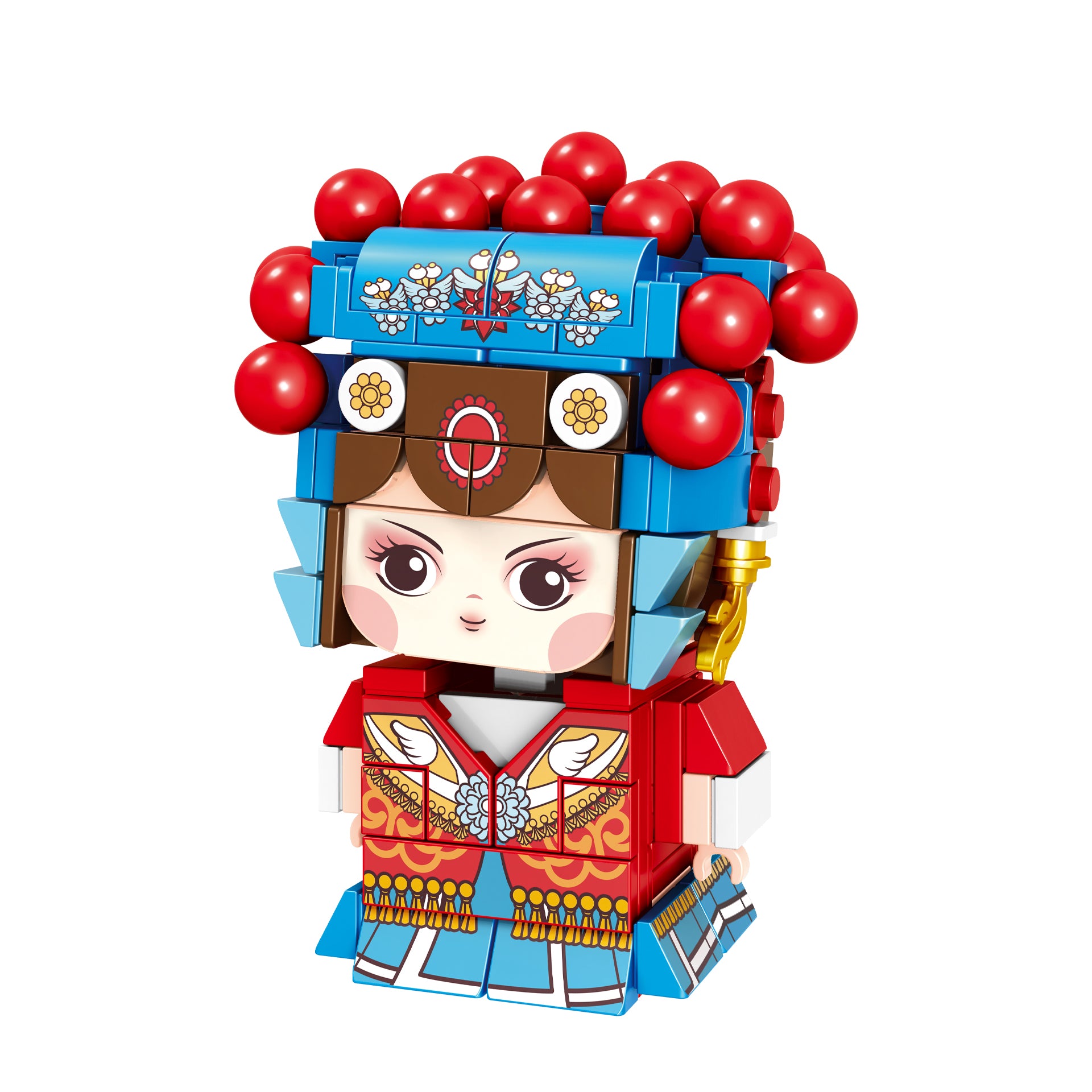 LUCKY LOVE PRINCESS: BRICKBUDDY WEDDING EDITION CHINESE OPERA CHARACTER BRICK MODEL SET, 215+ PIECES, AGES