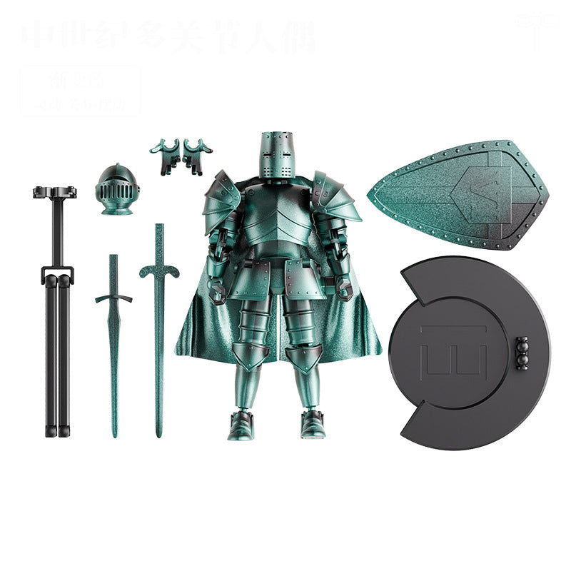 Medieval puppet warrior, knight armor action figure, multi-jointed movable robot model T13