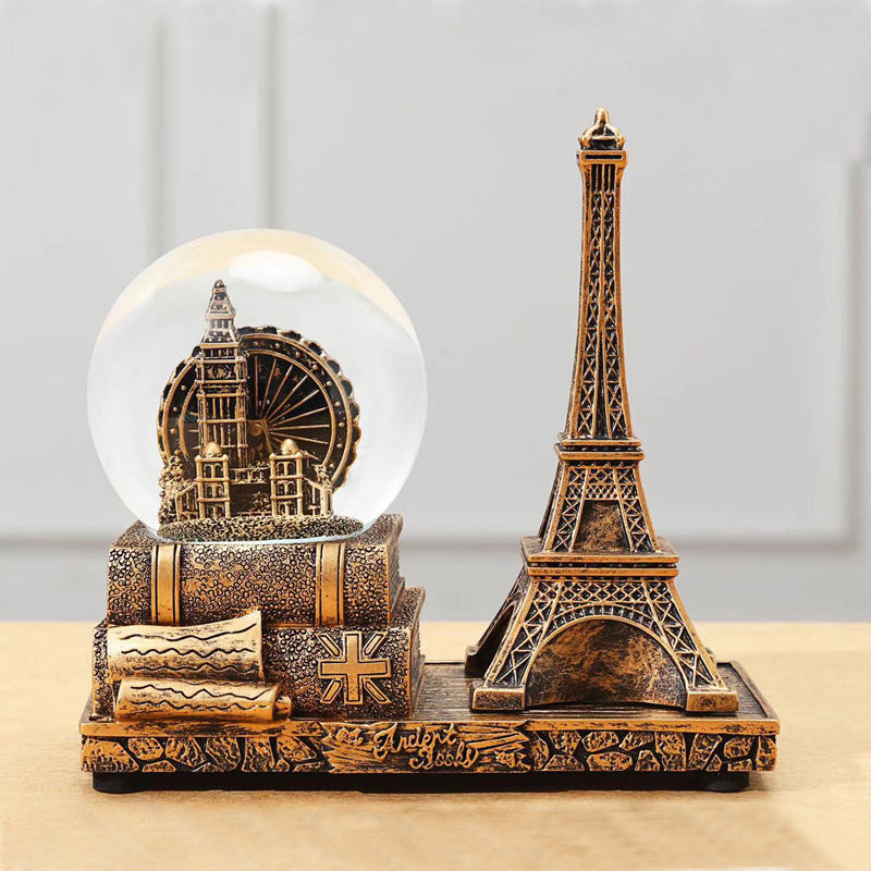 Retro Time Art Ornaments—A Crystal Ball and Hourglass Symphony