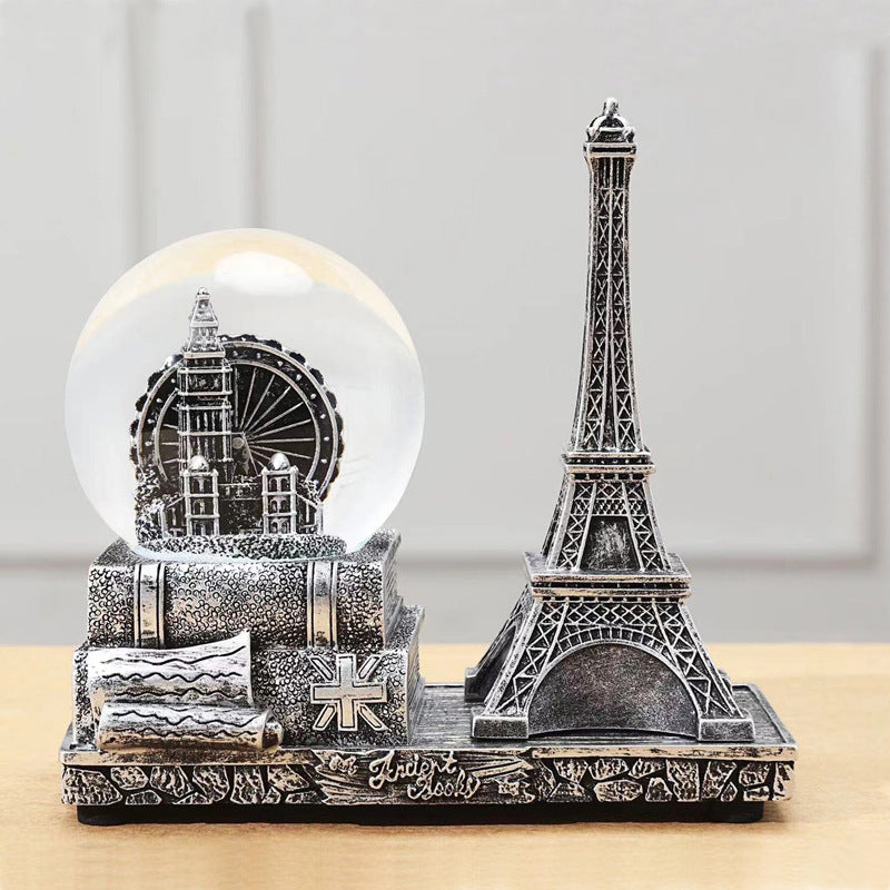 Retro Time Art Ornaments—A Crystal Ball and Hourglass Symphony