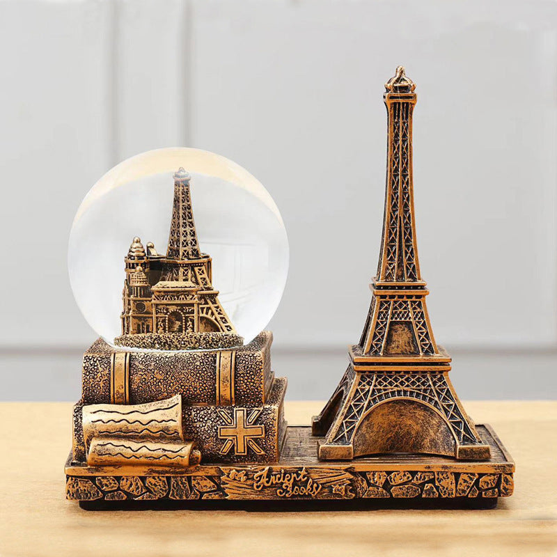Retro Time Art Ornaments—A Crystal Ball and Hourglass Symphony