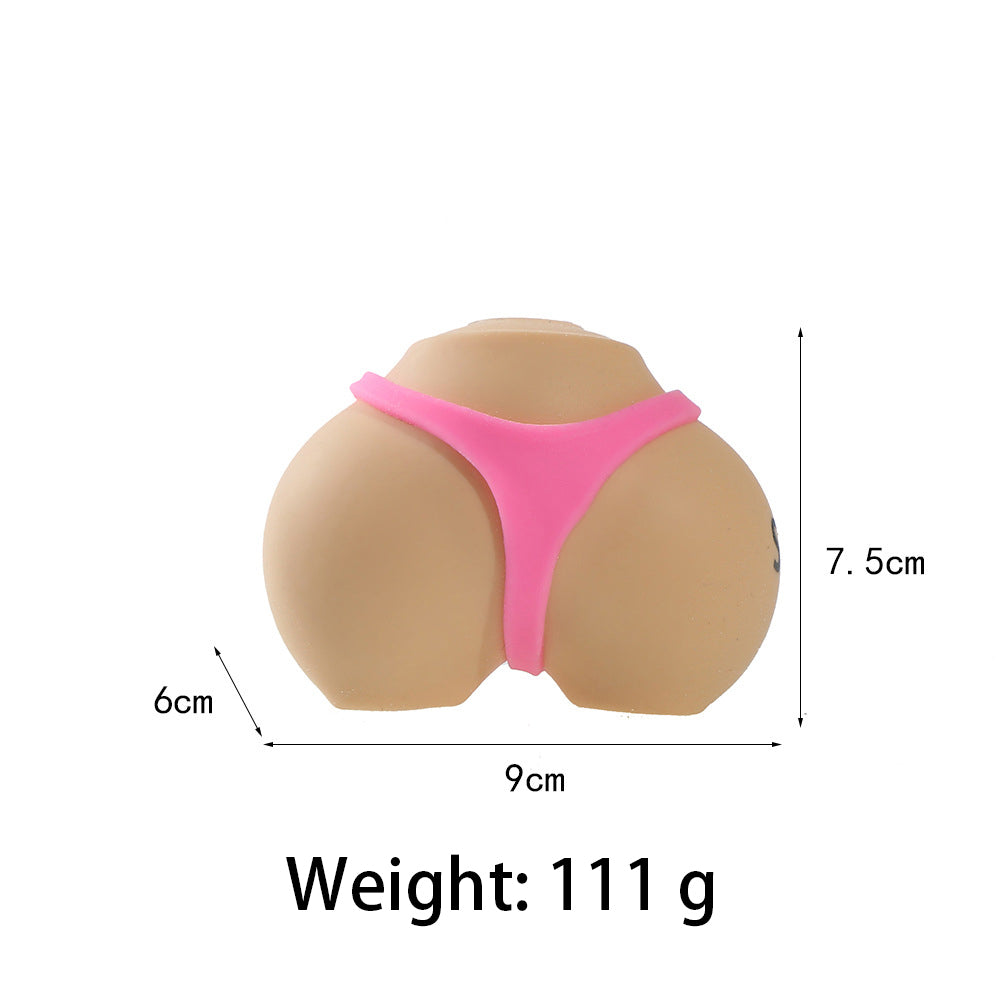 SOFT SQUEEZE TOY FUNNY THONG STRESS BALL BUTT PALM SIZE BUTT SHAPE MINI STRESS BALL(Random color)