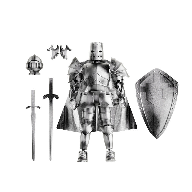 Medieval puppet warrior, knight armor action figure, multi-jointed movable robot model T13