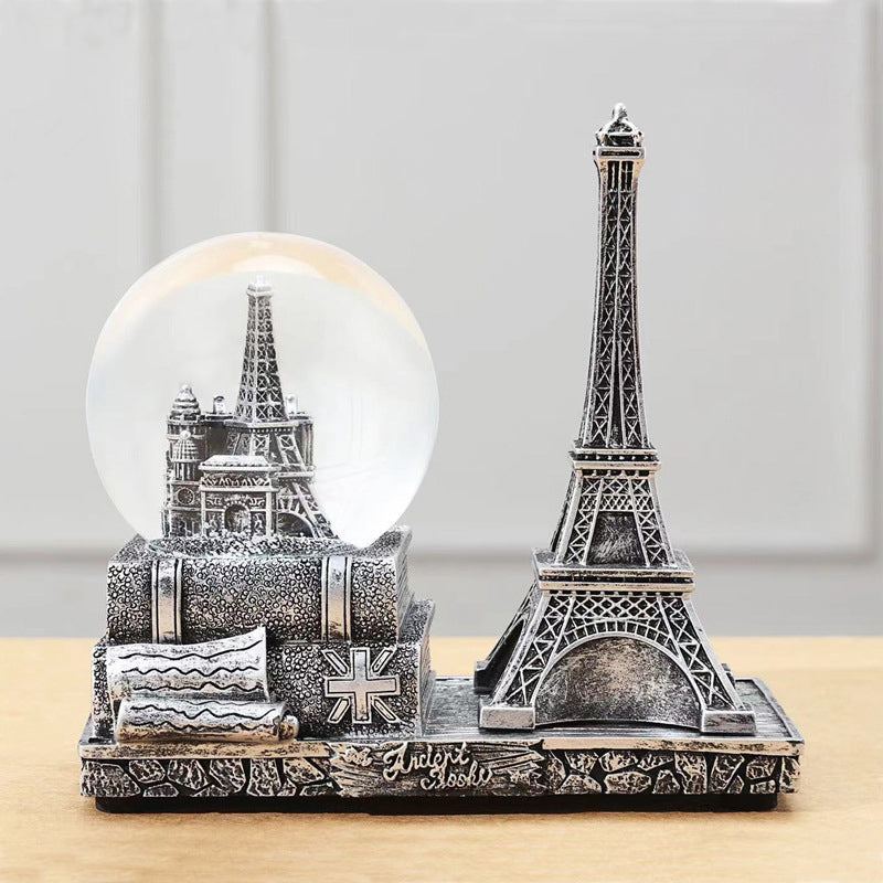 Retro Time Art Ornaments—A Crystal Ball and Hourglass Symphony