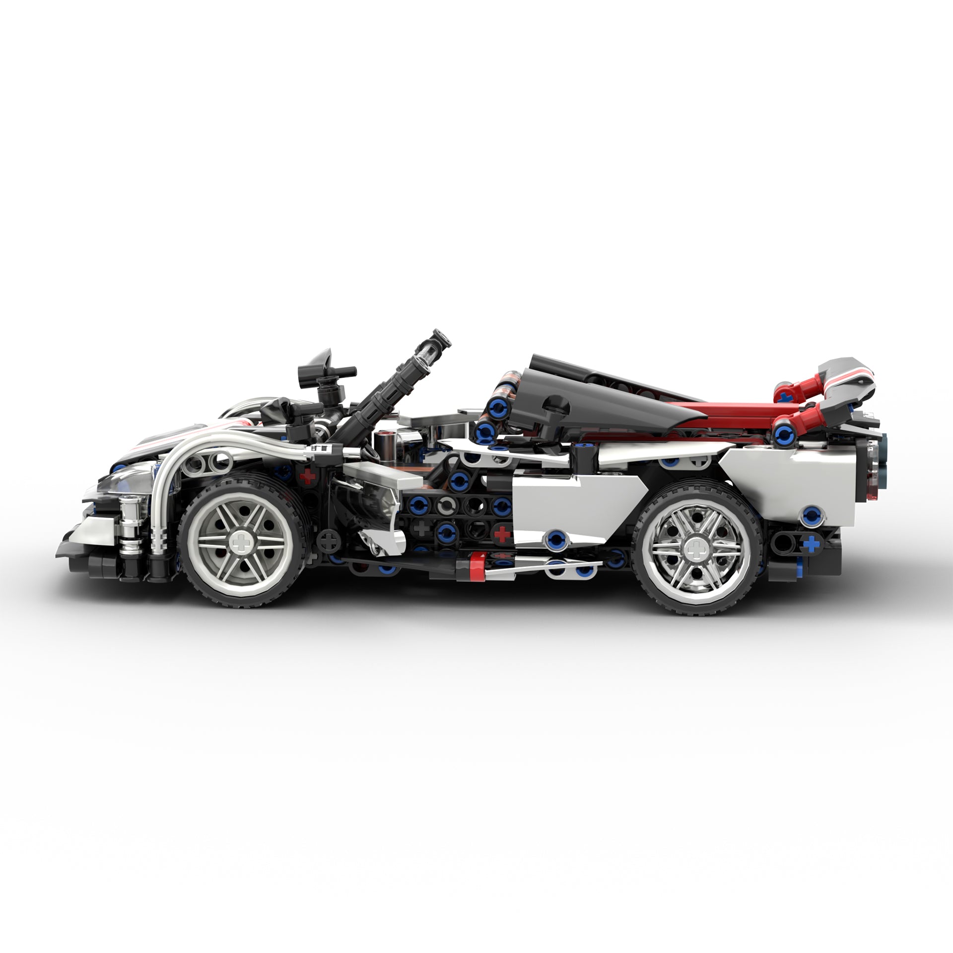 INTERACTIVE SPORTS CAR BUILDING SET - TURBOBLAZE GT RACER, 520+ PIECES, AGES 6+