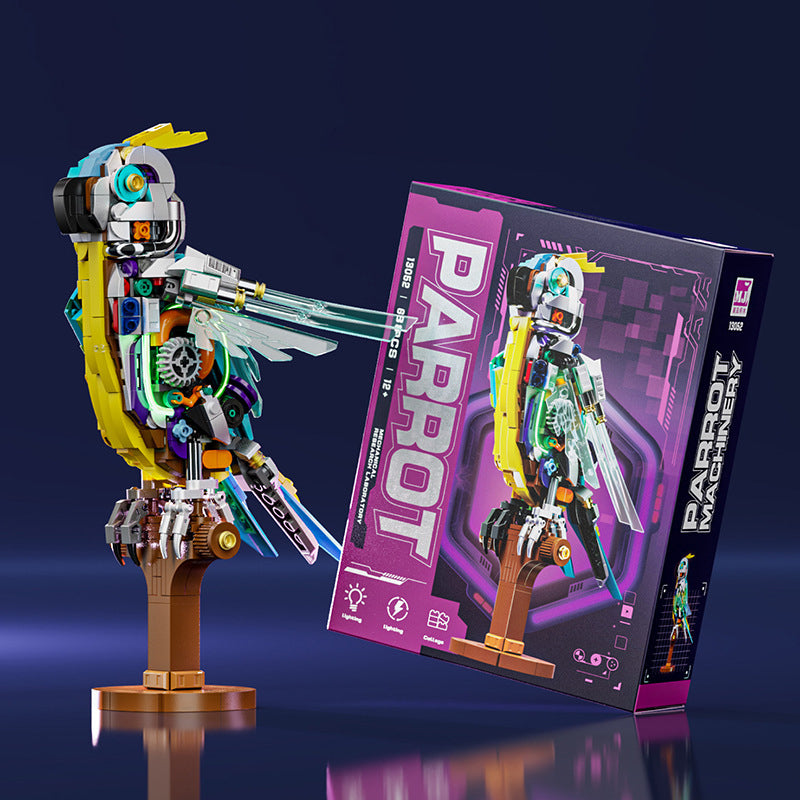 Mechanical Parrot Assembly Kit 688 PCS – Light-Up Movable Model