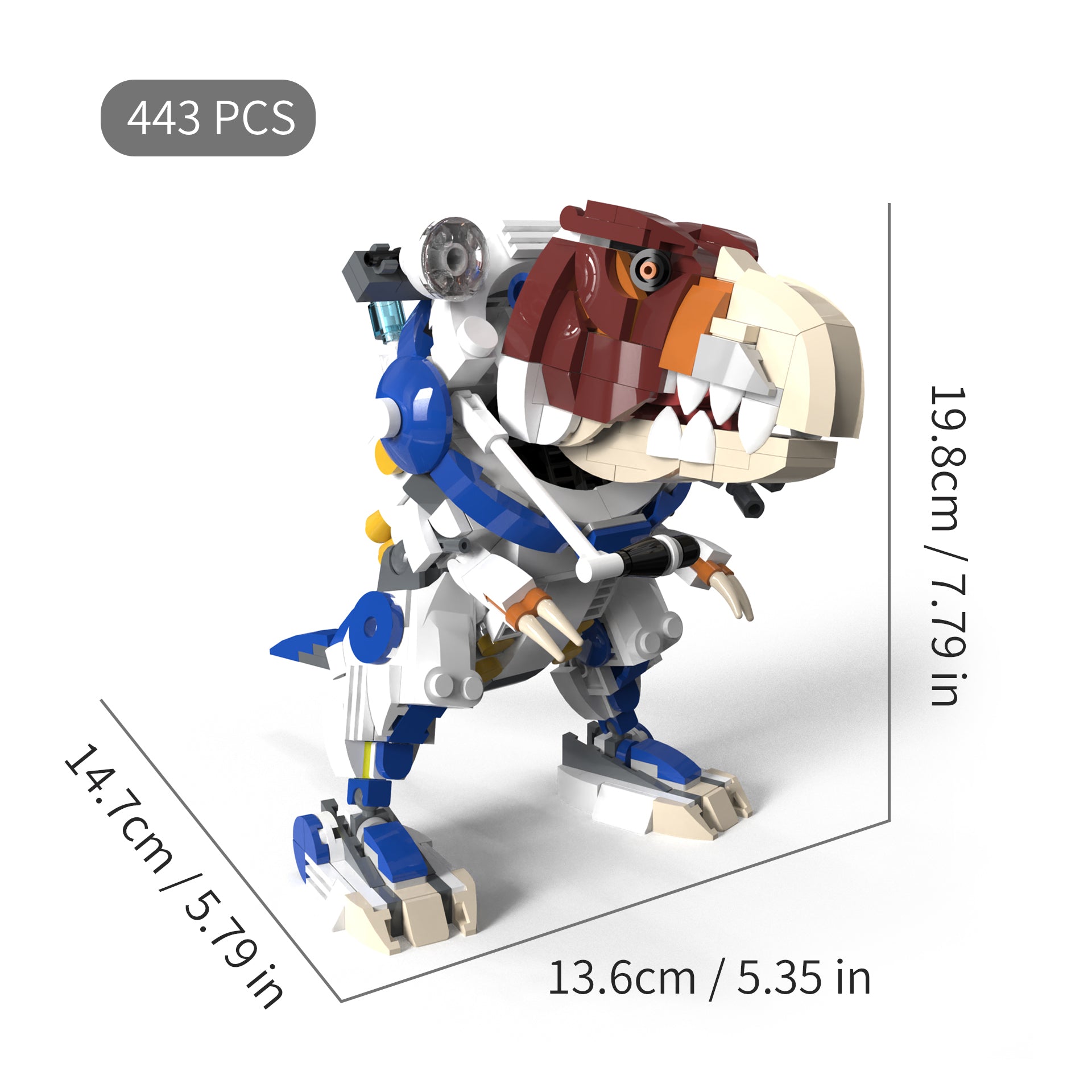 MECHANICAL DINOSAUR BUILDING BLOCKS, MECHAT-REX DINO BOT, SPACE DINOSAUR BUILDING BLOCKS, 462+ PIECES, AGES 6+