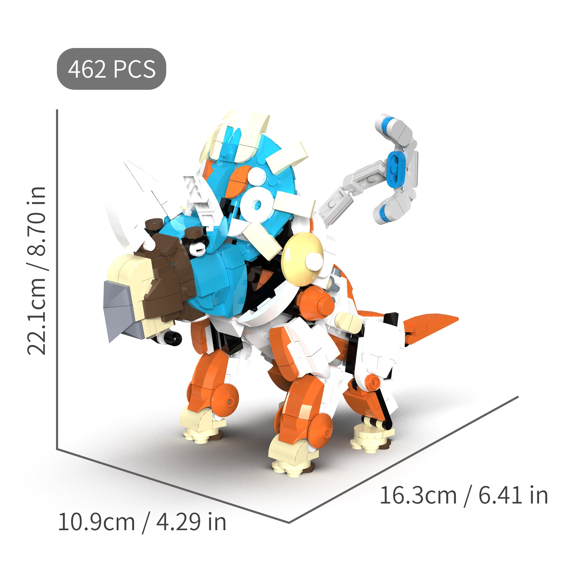 MECHANICAL DINOSAUR BUILDING BLOCKS, CYBER-REX DINO BOT, SPACE DINOSAUR BUILDING BLOCKS, 462+ PIECES, AGES 6+