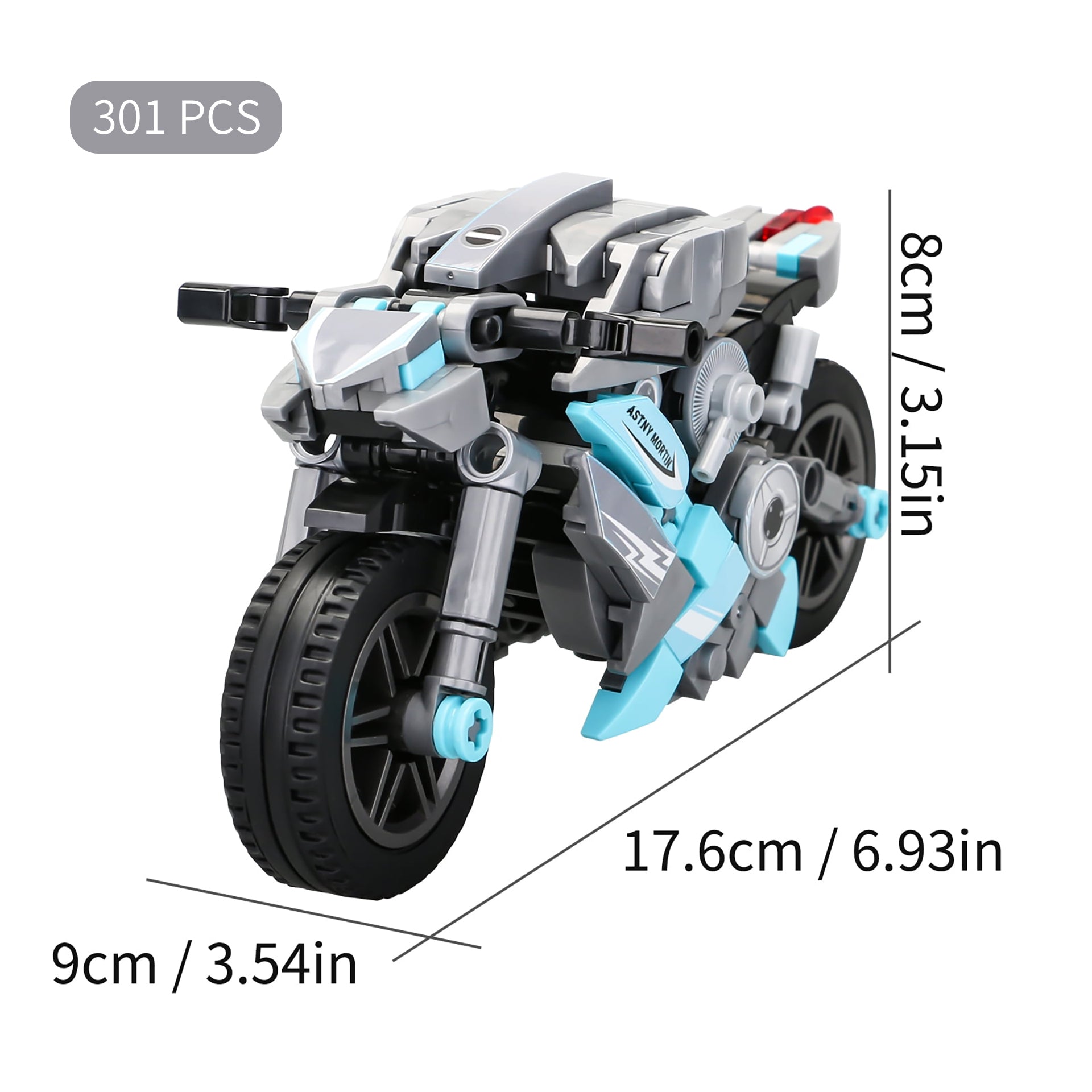 BOLTRIDER V1: CYBER STREET RACER MOTORCYCLE TOY BUILDING BLOCK SET, COLLECTIBLE MOTORCYCLE DISPLAY MODEL, 301+ PIECES, AGES 6+