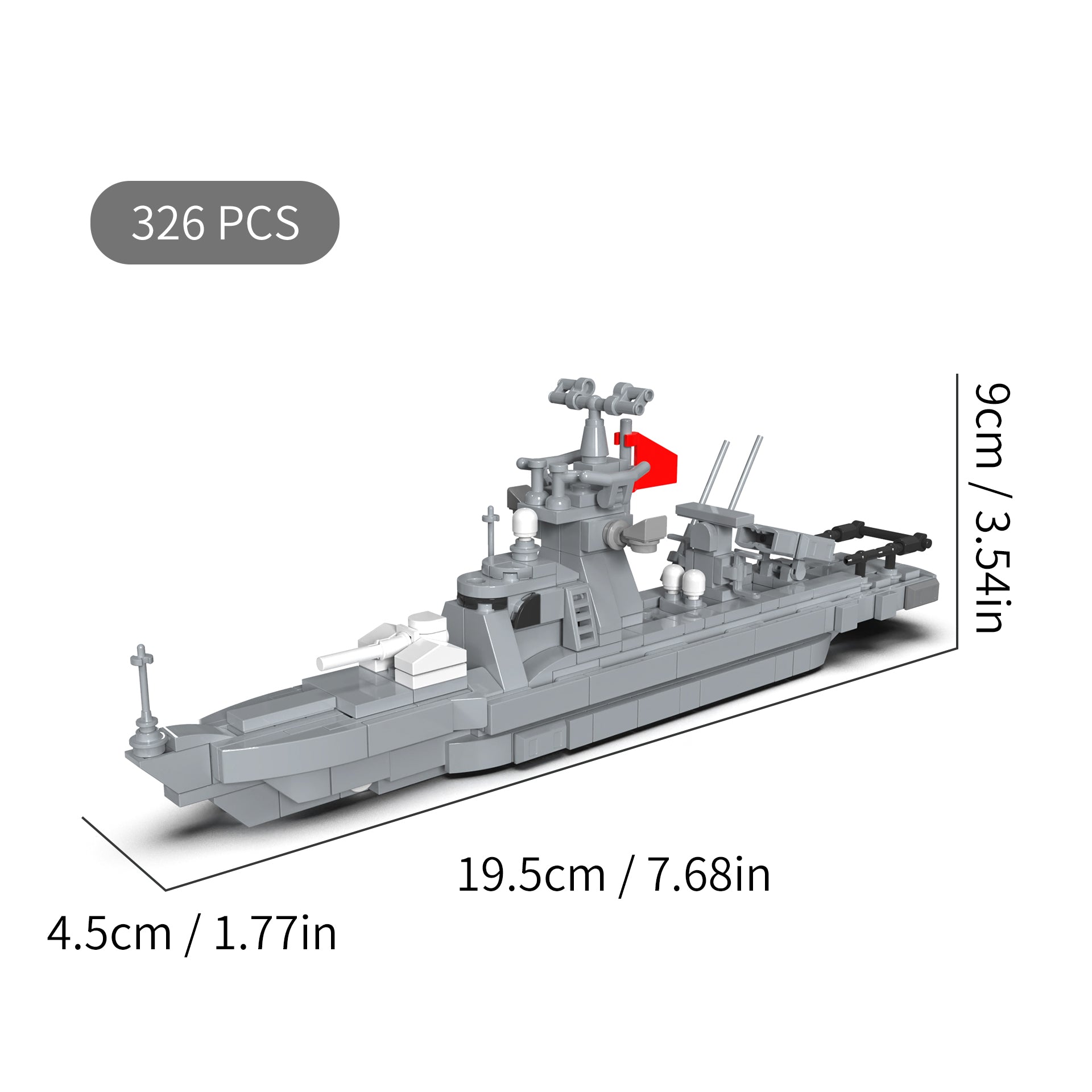 IRONCLAD VENGEANCE: NAVAL DESTROYER BUILDER SET, A MILITARY BUILDING SET, COLLECTIBLE MILITARY MODEL AND DISPLAY TOY, 326+ PIECES, AGES 6+