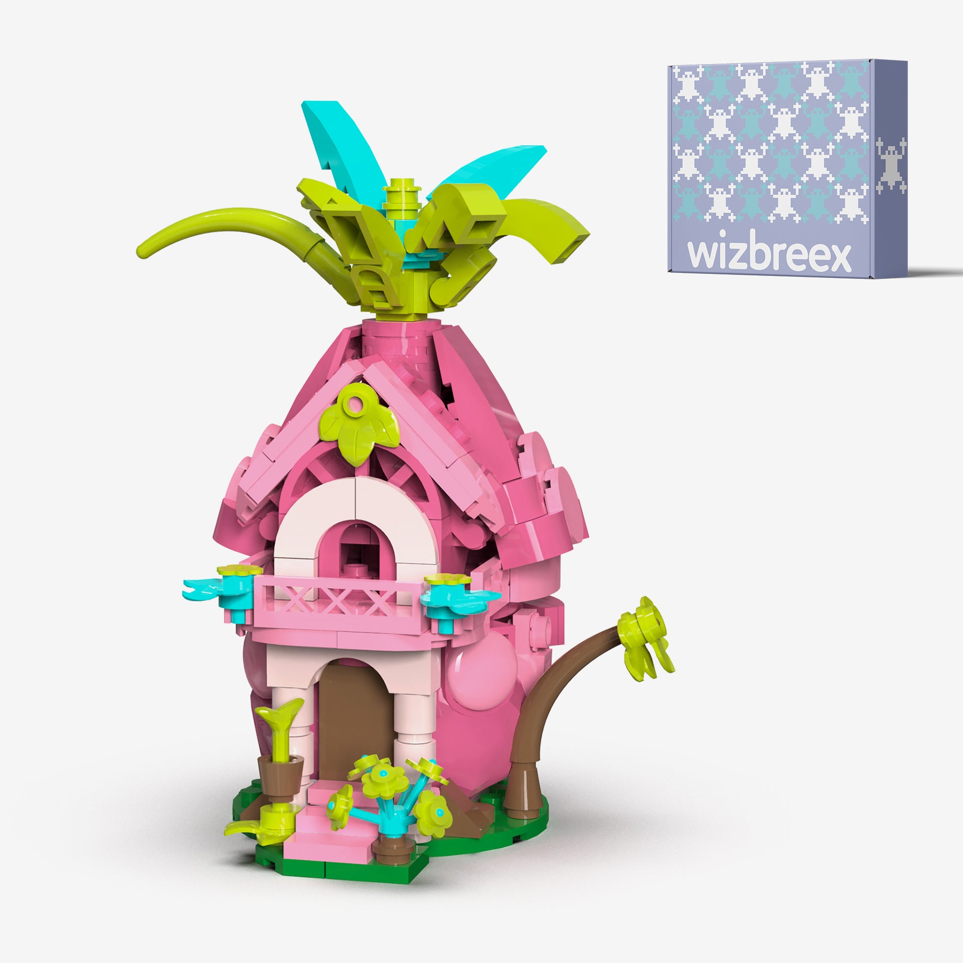 HUNDRED GARDEN BUILDING MODEL TOY SET, PITAYA BUILDING TOY, WHIMSY HAVEN DESK DECOR, 228+ PIECES, AGES 6+