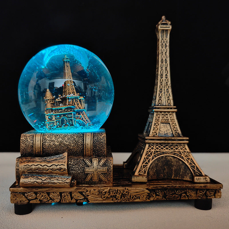 Retro Time Art Ornaments—A Crystal Ball and Hourglass Symphony