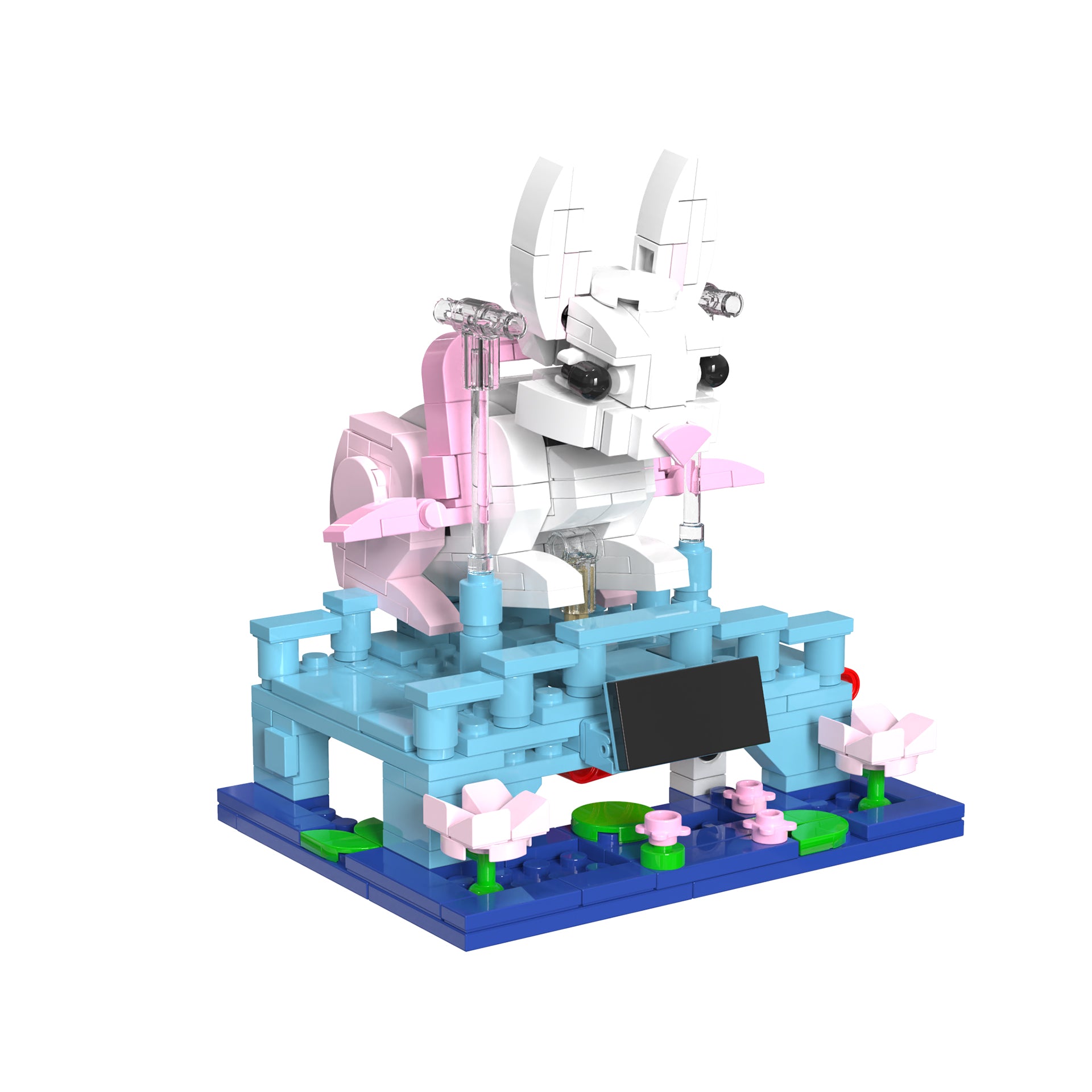 BLOSSOMHOP: GUARDIAN OF HARMONY GARDEN, JADE RABBIT BUILDING BLOCK SET, CUTE JADE RABBIT AND BUNNY ANIMAL HOME DECOR, 331+ PIECES, AGES 6+